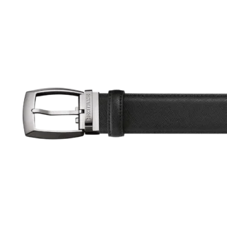 Ceinture en cuir noir de 35 mm
