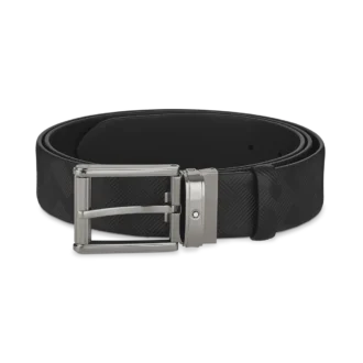 Ceinture en cuir noir de 35 mm