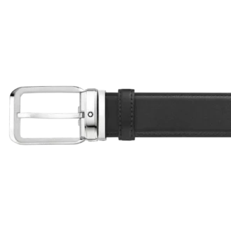 Ceinture en cuir noir de 35 mm