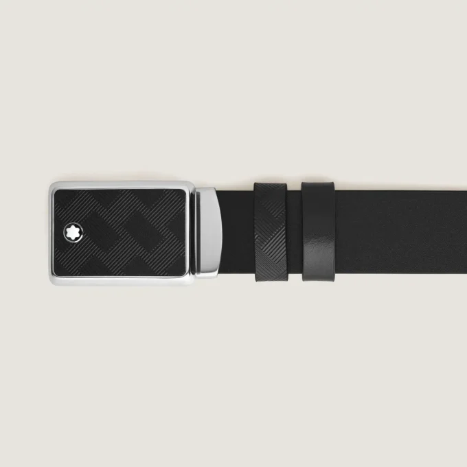 Ceinture réversible 35 mm en cuir Extreme avec plaque marquetée Ceinture réversible 35 mm en cuir Extreme avec plaque marquetée