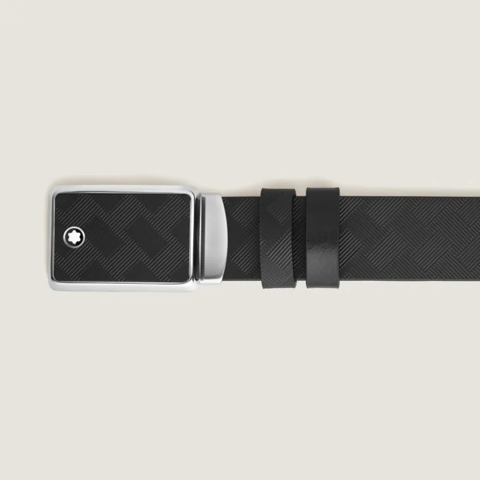 Ceinture réversible 35 mm en cuir Extreme avec plaque marquetée Ceinture réversible 35 mm en cuir Extreme avec plaque marquetée