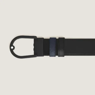 Ceinture réversible à boucle en fer à cheval 35 mm en cuir grainé