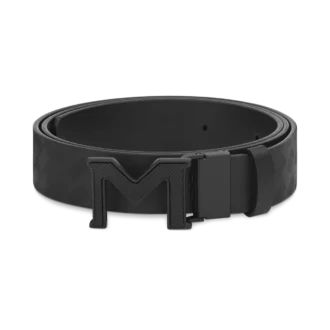 Ceinture réversible en cuir 35 mm avec boucle M Extreme 3.0 noire/noire unie