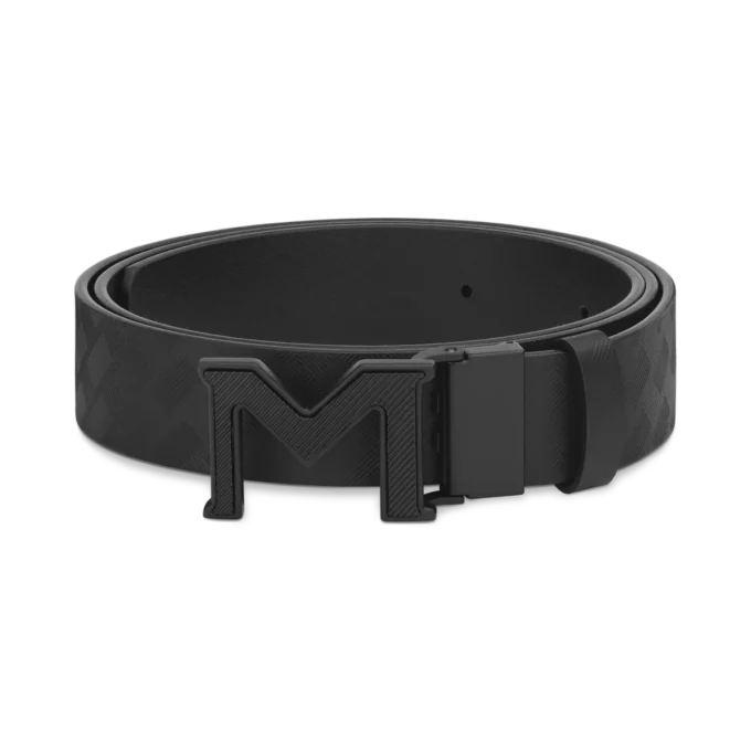 Ceinture réversible en cuir 35 mm avec boucle M Extreme 3.0 noire/noire unie Ceinture réversible en cuir 35 mm avec boucle M Extreme 3.0 noire/noire unie
