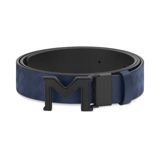 Ceinture réversible en cuir 35 mm M buckle Extreme 3.0 bleu/noir uni Ceinture réversible en cuir 35 mm M buckle Extreme 3.0 bleu/noir uni