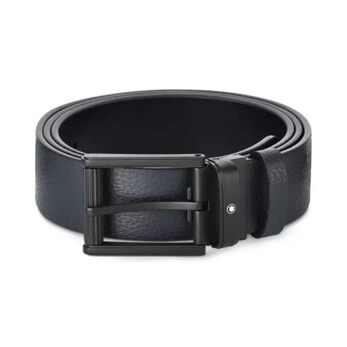 Ceinture réversible en cuir bleu/noir 35 mm Ceinture réversible en cuir bleu/noir 35 mm