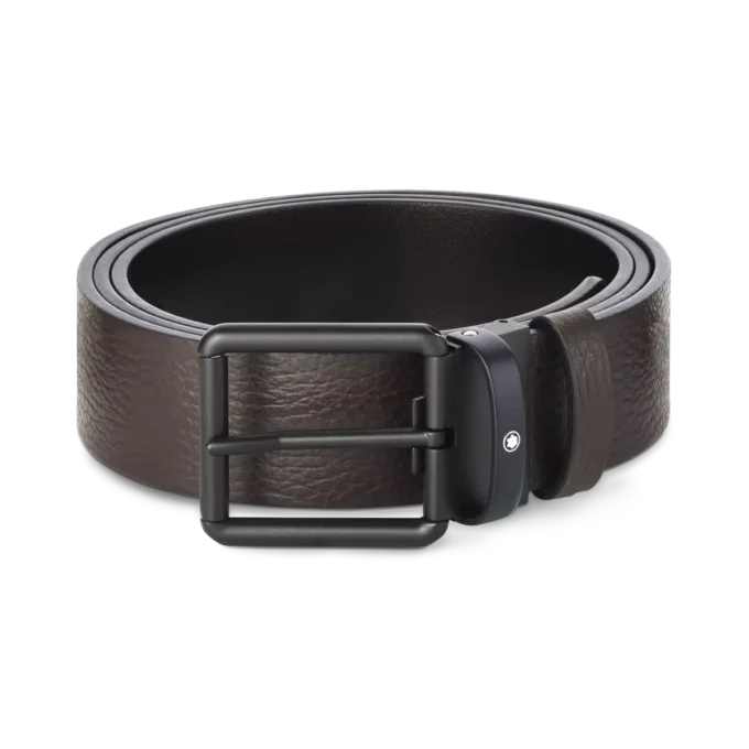 Ceinture réversible en cuir marron/noir 35 mm Ceinture réversible en cuir marron/noir 35 mm