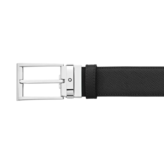 Ceinture réversible en cuir noir/bleu 35 mm Ceinture réversible en cuir noir/bleu 35 mm