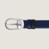 Ceinture réversible en cuir noir/bleu encre 30 mm avec boucle en fer à cheval Ceinture réversible en cuir noir/bleu encre 30 mm avec boucle en fer à cheval
