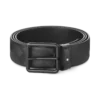 Ceinture réversible en cuir noir imprimé/noir uni 35 mm Ceinture réversible en cuir noir imprimé/noir uni 35 mm