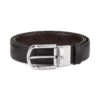Ceinture réversible en cuir noir/marron 30 mm avec boucle en fer à cheval Ceinture réversible en cuir noir/marron 30 mm avec boucle en fer à cheval