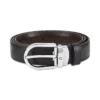Ceinture réversible en cuir noir/marron 30 mm avec boucle en fer à cheval Ceinture réversible en cuir noir/marron 30 mm avec boucle en fer à cheval