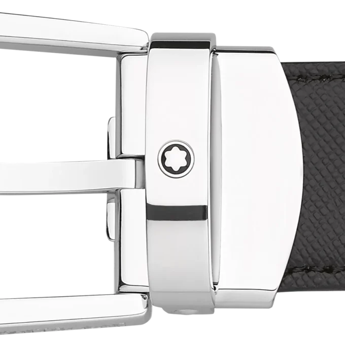 Ceinture réversible en cuir noir/marron 30 mm avec boucle en fer à cheval Ceinture réversible en cuir noir/marron 30 mm avec boucle en fer à cheval