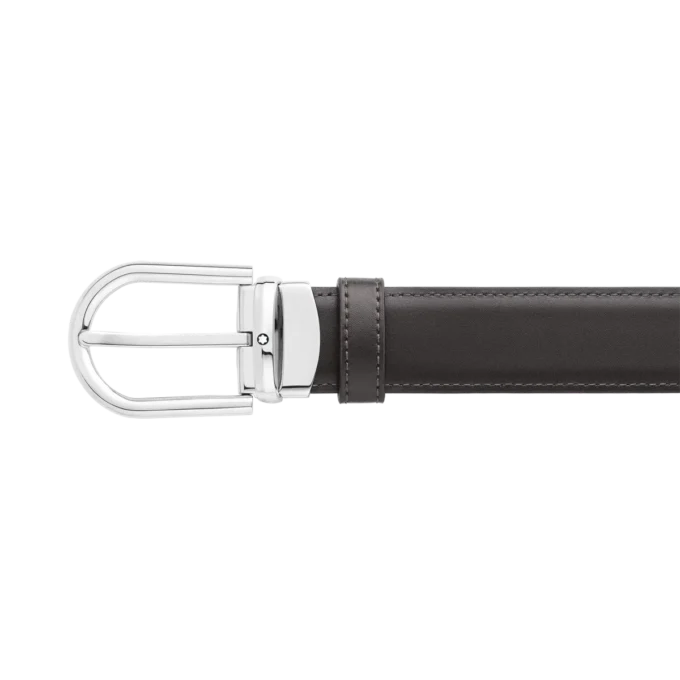 Ceinture réversible en cuir noir/marron 30 mm avec boucle en fer à cheval Ceinture réversible en cuir noir/marron 30 mm avec boucle en fer à cheval