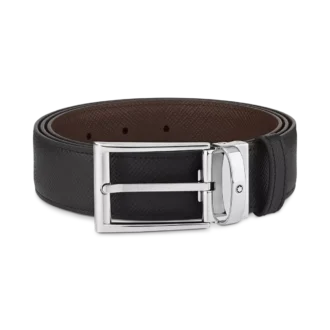 Ceinture réversible en cuir noir/marron 35 mm