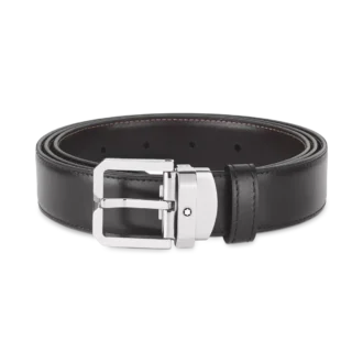 Ceinture réversible en cuir noir/marron de 30 mm
