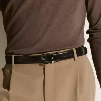 Ceinture réversible en cuir noir/marron de 30 mm