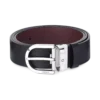 Ceinture réversible en cuir noir/mosto 35 mm avec boucle Horseshoe imprimée Ceinture réversible en cuir noir/mosto 35 mm avec boucle Horseshoe imprimée