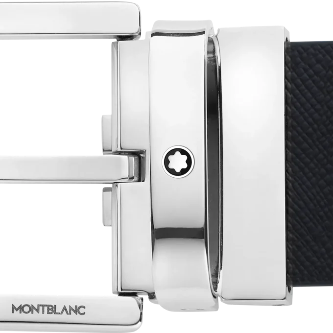 Ceinture réversible en cuir noir/mosto 35 mm avec boucle Horseshoe imprimée Ceinture réversible en cuir noir/mosto 35 mm avec boucle Horseshoe imprimée