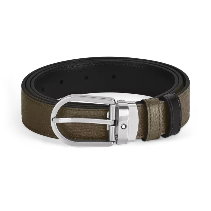 Ceinture réversible Horseshoe 30 mm en cuir grainé Ceinture réversible Horseshoe 30 mm en cuir grainé