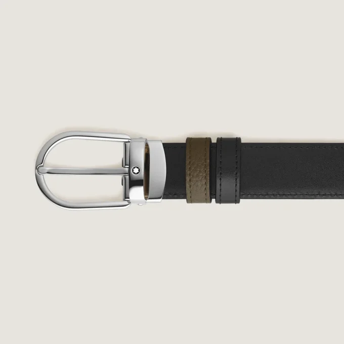 Ceinture réversible Horseshoe 30 mm en cuir grainé Ceinture réversible Horseshoe 30 mm en cuir grainé
