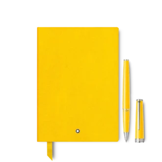 Coffret avec roller PIX jaune et carnet #146 jaune (ligné)