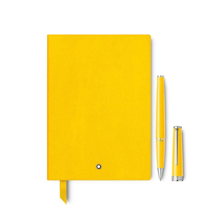 Coffret avec roller PIX jaune et carnet #146 jaune (ligné)