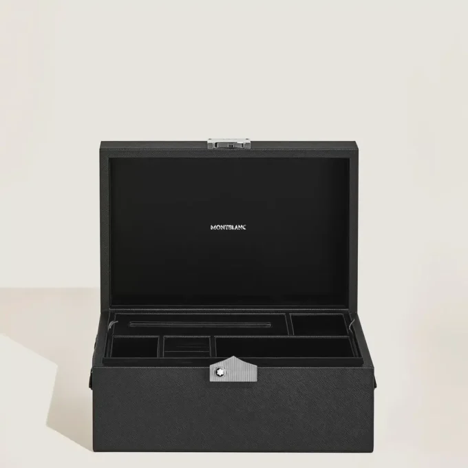 Coffret collector pour instruments d&rsquo;écriture en cuir noir
