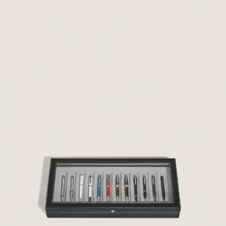 Coffret de collection pour 12 instruments d&rsquo;écriture en bois laqué