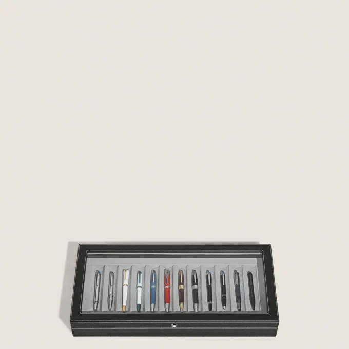 Coffret de collection pour 12 instruments d&rsquo;écriture en bois laqué
