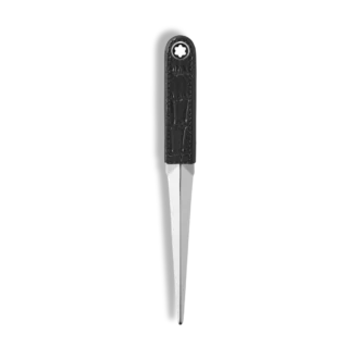 Coupe-papier, cuir gaufré croco, noir