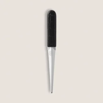 Coupe-papier, cuir gaufré croco, noir