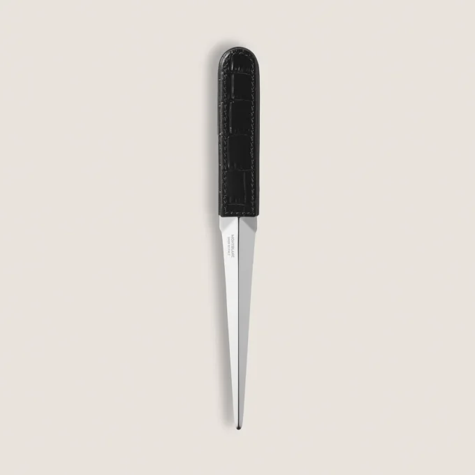 Coupe-papier, cuir gaufré croco, noir Coupe-papier, cuir gaufré croco, noir