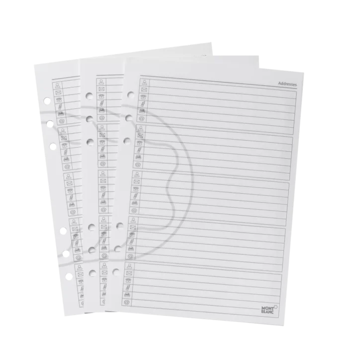 Feuilles de téléphone et d&rsquo;adresses grand format