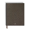 Grand carnet en cuir gaufré autruche, pages lignées Grand carnet en cuir gaufré autruche, pages lignées