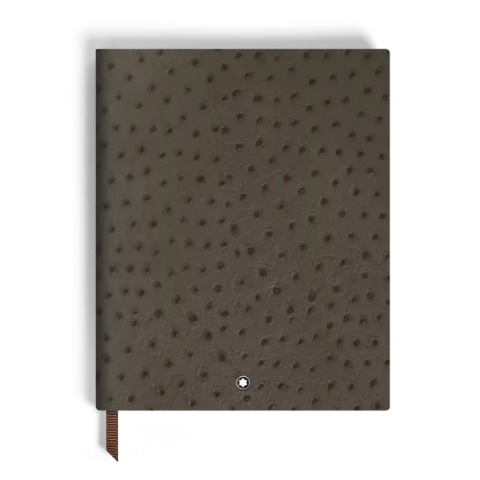 Grand carnet en cuir gaufré autruche, pages lignées Grand carnet en cuir gaufré autruche, pages lignées