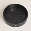 Grand plateau de bureau, cuir gaufré croco, noir