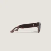 Lunettes de soleil carrées avec monture en acétate couleur havane Lunettes de soleil carrées avec monture en acétate couleur havane