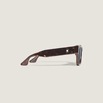Lunettes de soleil carrées avec monture en acétate couleur havane