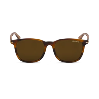 Lunettes de soleil carrées avec monture en acétate de couleur marron