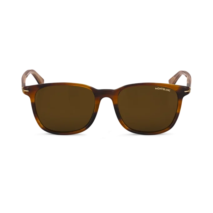 Lunettes de soleil carrées avec monture en acétate de couleur marron Lunettes de soleil carrées avec monture en acétate de couleur marron