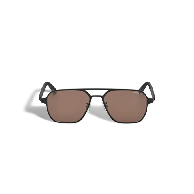 Lunettes de soleil carrées avec monture en métal noir Lunettes de soleil carrées avec monture en métal noir