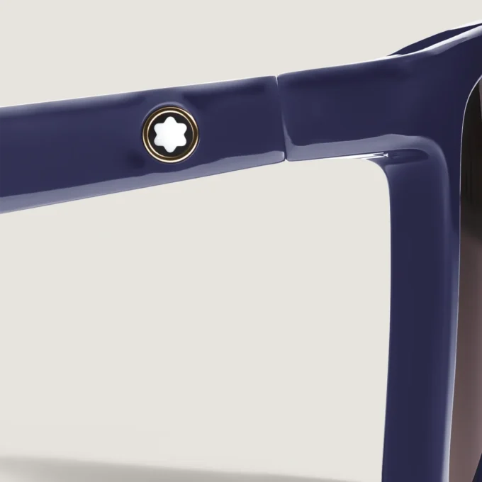 Lunettes de soleil carrées avec monture injectée de couleur bleue