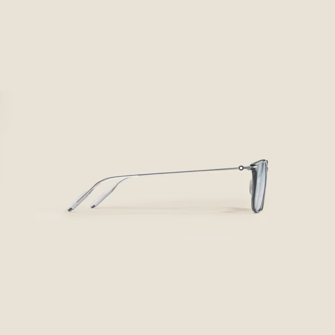 Lunettes de soleil carrées avec monture injectée grise