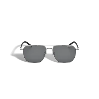 Lunettes de soleil carrées avec monture métallique argentée