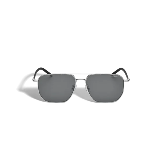 Lunettes de soleil carrées avec monture métallique argentée Lunettes de soleil carrées avec monture métallique argentée