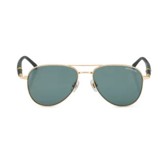 Lunettes de soleil carrées avec monture métallique dorée