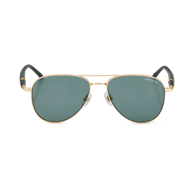 Lunettes de soleil carrées avec monture métallique dorée Lunettes de soleil carrées avec monture métallique dorée