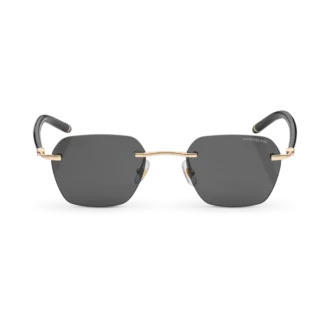 Lunettes de soleil carrées avec monture métallique dorée