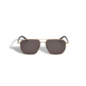 Lunettes de soleil carrées avec monture métallique dorée